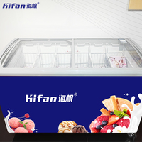 Congélateur commercial Hifan CE ETL CB avec porte vitrée, armoire à glace, réfrigérateur, congélateur profond économe en énergie pour magasin