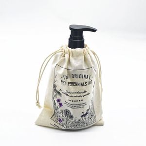 ถุงใส่ขวดแบบเชือกผูกทำจากผ้าฝ้ายธรรมชาติ - Product Image 1