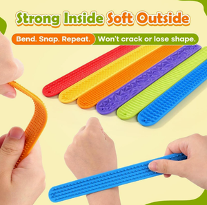 Silicone <b>Fidget</b> Slap Bracelets for Kids, Sensory Patting Circle Stress Relief Band, Durable Rubber Slap Wristbands - Product Image 2