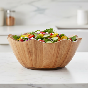 Bol à salade en bois d'acacia de 11,5 pouces en forme de coquille Saint-Jacques pour servir les salades lors de réceptions et d'événements festifs (2026) - Product Image 1