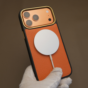 Étui de téléphone en cuir de chèvre pleine fleur de qualité supérieure, silencieux, luxueux, magnétique, antichoc, pour 17 Pro Max, vente en gros en dropshipping - Product Image 2