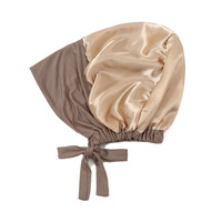 Venta al por mayor de gorras de algodón modales elásticas con patrón sólido para mujeres musulmanas diseño liso forro de satén Base sombrero Jersey Hijab cubierta de la cabeza