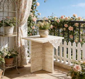 <span class=keywords><strong>Table</strong></span> d'appoint carrée <span class=keywords><strong>en</strong></span> pierre naturelle (type marbre) - Produit <span class=keywords><strong>en</strong></span> pierre beige minimaliste, pierre pour balcon/salon, <span class=keywords><strong>table</strong></span> à café/thé - Product Image 2