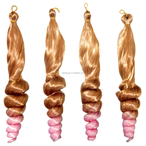 Sıcak satış toptan yeni tasarım stil <span class=keywords><strong>Conch</strong></span> rulo saç toplu 150g 24 inç sentetik peruk saç uzatma tığ saç - Product Image 4