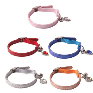 Grosir kerah kucing pita elastis mewah pemandu hewan peliharaan dengan kerah kucing berlian cinta untuk toko butik hewan peliharaan - Product Image 1