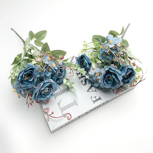 Bouquet de pivoines artificielles 30 cm, fleurs en soie, décoration intérieure, accessoires de photographie de mariage - Product Image 3