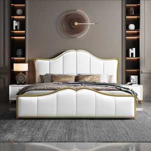 <span class=keywords><strong>2025</strong></span> lo más nuevo europeo minimalista moderno tela suave cama doble muebles de dormitorio tamaño King cama de lujo muebles cama - Product Image 3