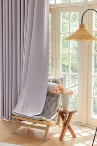 Gran oferta, tela de cortinas opacas de Color púrpura de lino y poliéster para sala de estar, ventanas de dormitorio de Hotel - Product Image 4