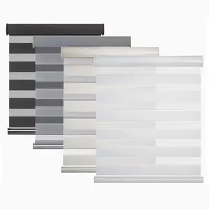 High-quality Polyester Textiles Semi Blackout Zebra Blinds Fabric Material For Window Blinds