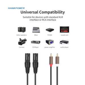 <span class=keywords><strong>2</strong></span> <span class=keywords><strong>RCA</strong></span> Nam để <span class=keywords><strong>2</strong></span> XLR nam cáp âm thanh kép <span class=keywords><strong>RCA</strong></span> để Dual XLR cân bằng adapter 1.5M 3m - Product Image 3