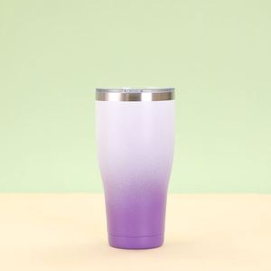 20oz Curve Tumbler Stainless Steel <b>Double</b> <b>Wall</b> Vacuum Insulated Mug with 2in1 Lid Gradient Powder Coated - Product Image 3