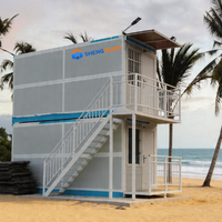 Maison conteneur pliable à deux étages, respirante, design moderne, imperméable, résistante aux tremblements de terre, pour usage bureaux/hôtels/entrepôts