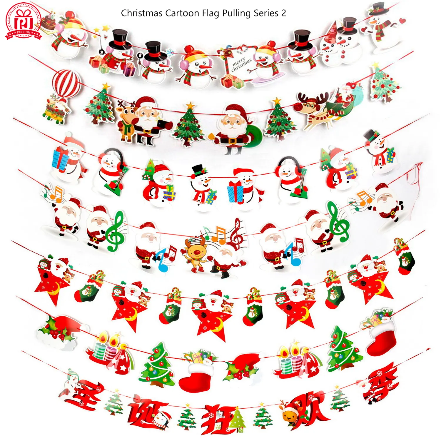 Buiten Kerstversiering 2023 Hang Kerst Hanger Vlag Venster Home Decoraties Papier Xmas Luxe Feestelijke & Party Suppllie