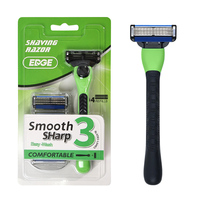 Rasoir pour homme de haute qualité, rasoir à 3 lames, tête pivotante flexible, poignée antidérapante, emballage personnalisé