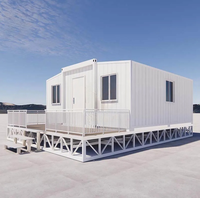 Maison conteneur préfabriquée mobile moderne extensible de 20 pieds, 1-2 chambres, maison préfabriquée portable