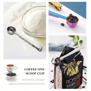 Custom logo Great <b>Measuring</b> Tea Protein Powder Instant Drinks Coffee <b>Spoon</b> <b>Measuring</b> Stainless Steel Coffee <b>Spoon</b> Bag Clip - Product Image 6