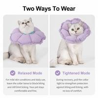 Collier Élisabéthain pour Chat et Chien, Rembourré en Coton PP Doux en Forme de Fleur, Réglable, Anti-Léchage et Anti-Morsure, pour la Récupération Post-Opératoire et la Guérison des Plaies
