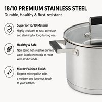 Nouvel Arrivage Usine : Ensemble de 9 Pièces de Batterie de Cuisine Classique Écologique en Acier Inoxydable avec Fond Soudé, Compatible Induction