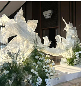 Ruban d'art géant en organza LANJO, ruban ondulé artisanal pour événements de mariage, design DIY, ruban en soie 3D romantique, écologique, taille personnalisable - Product Image 6