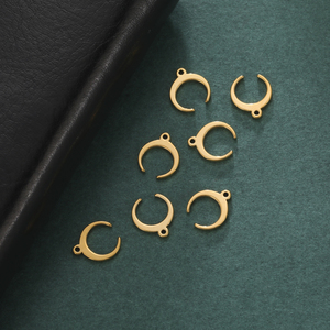 Mini-breloques lune et étoile, <span class=keywords><strong>pendentif</strong></span> croissant en acier inoxydable pour la fabrication de bijoux, colliers, bracelets, cadeaux, bijoux fins DIY - Product Image 5