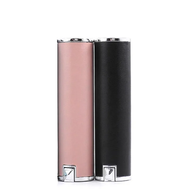Bereit zu versenden Leder Luxus Lippen balsam Behälter Kunststoff Kosmetik verpackung Mini benutzer definierte Kosmetik behälter leere Lippenstift Tube
