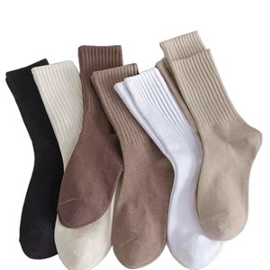 Women's Slouch <b>Socks</b> Mid Calf Solid Color Vertical Stripes Breathable Quick Drying Warm Sweat Wicking Anti Friction Casual <b>Socks</b> - Product Image 3