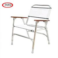 Chaise de pont à Double jambe pliable avec cadre en acier inoxydable, pour bateau, blanc