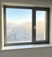Ventana de Aluminio con Doble Vidrio Aislante, Baja Emisividad, Insonorizada, con Rotura de Puente Térmico, Ahorro de Energía, para Casa o Villa