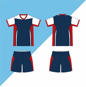 Maillot de football d'été à manches courtes en polyester 220g, séchage rapide, respirant, anti-humidité, imprimé par transfert thermique, personnalisable avec le nom de l'équipe - Product Image 2