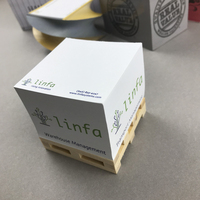 Conteneur d'expédition personnalisé, mini palette en bois écologique avec support pour blocs de notes adhésives, blocs de recharge pour mémo 3D en forme de cube