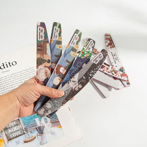 Lime à ongles professionnelle double face lavable, imprimée Noël, pour manucure, 100/180 180/240, lime à ongles en gel - Product Image 6