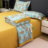 Grosir Set seprai katun dan Linen ukuran King Duvet, Set selimut 3D lapisan ganda mewah, seprai untuk murid perempuan