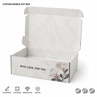 Boîte à courrier personnalisée en marbre blanc, boîte cadeau de luxe, impression florale avec inscription « Avec amour pour toi », vente en gros, directement de l'usine, OEM