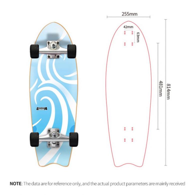 Prancha Wave Board com 4 Rodas para Surf na Rua, Skate Drifting