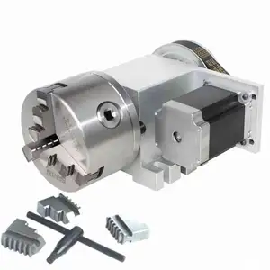 4th axis rotary table CNC Router Rotational Axis A axis for the engraving machine 100mm Chuck hollow shaft