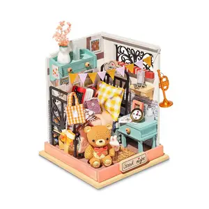Robotime Rolife Hot Selling DS016 Sweet Dream 3D Wooden Puzzle Toy DIY Miniature doll house