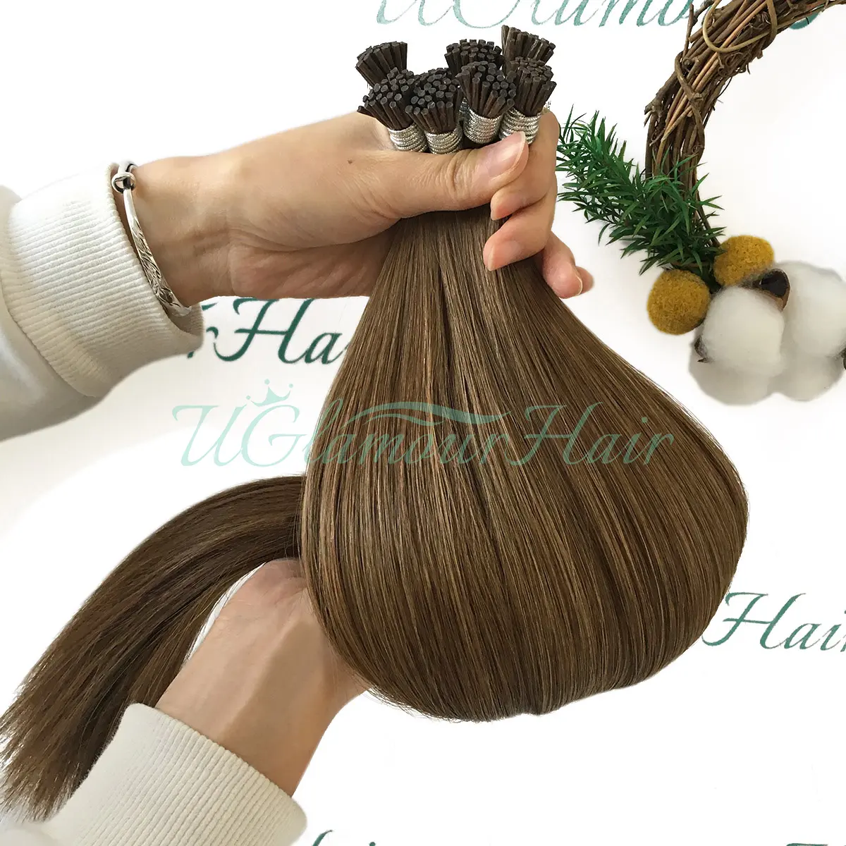 Extensions de cheveux U Glamour Hair brésilien brut en gros Remy cheveux naturels humains double tirage Vietnam nano i tip