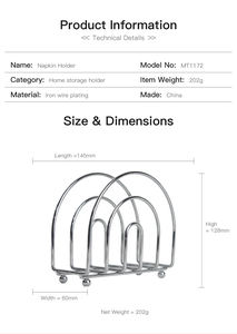 Portatovaglioli decorativo da tavolo in metallo moderno per tovagliolo in tessuto - Product Image 2