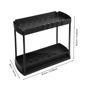 Tiroir de <span class=keywords><strong>rangement</strong></span> coulissant en plastique à 2 couches Organisateur à double niveau pour épices, salle de bains, bureau ou <span class=keywords><strong>cuisine</strong></span> <span class=keywords><strong>Rangement</strong></span> <span class=keywords><strong>sous</strong></span> l'<span class=keywords><strong>évier</strong></span> - Product Image 5