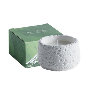 Bougie parfumée en cire de soja de luxe personnalisée en forme de roche avec pot en pierre pour la décoration de la maison, du bureau, des fêtes, des mariages et des bars, cadeau - Product Image 6