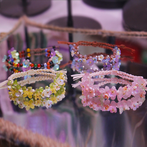 Bracelet de mode en macramé pour bricolage en gros Agate naturelle de couleur brute Olivine Rose cristal de <span class=keywords><strong>quartz</strong></span> clair élément de guérison - Product Image 2