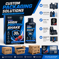 Shake liquide hyperprotéiné à marque privée, saveur fruits rouges mélangés, aide à dynamiser votre journée, soutient la maintenance musculaire, complément alimentaire OEM