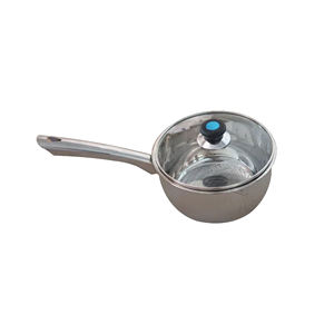 Ollas de cocina personalizadas al por mayor, utensilios de cocina de aluminio, sartén antiadherente para leche de acero inoxidable con tapa de vidrio de 20 cm - Product Image 2