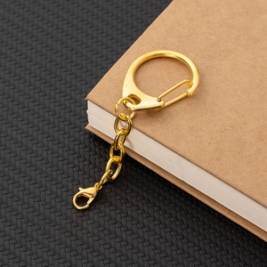 <strong>Gold</strong> <strong>D</strong> Snap Hook Lobster Clamp Zinc Alloy Round C Hook Metal Split Keychain <strong>Key</strong> Rings Clips Accessories - Product Image 4