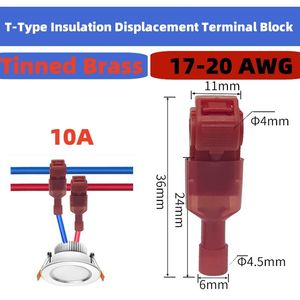 Connecteur rapide T-Tap rouge T1, borne IDC 20-17AWG 10A pour éclairage et réparation automobile, borne modulaire - Product Image 2