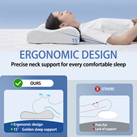 Oreillers ergonomiques en mousse à mémoire OEM ODM Oreillers orthopédiques en mousse à mémoire de forme souples et respirants personnalisés en usine Oreillers de massage du cou