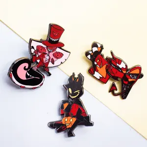 Pin de solapa personalizado de dibujos animados de Anime, diseño de fabricante, Pin de esmalte de brillo duro suave de Metal personalizado