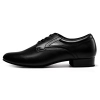 Chaussures de danse latine classiques respirantes et confortables pour hommes, semelle en daim de 1 pouce, tige en similicuir, chaussures de danse de salon, salsa, tango, valse