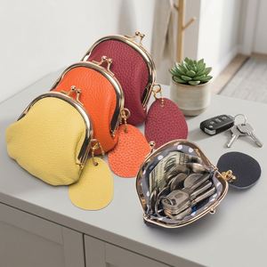 <b>Mini</b> Vintage Purses Leather Kisslock Coin Purse for Women Wallet Key <b>Bags</b> Storage <b>Bag</b> With Hasp Closure - Product Image 1