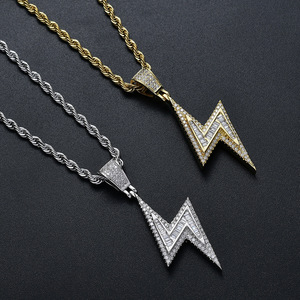 Pendentif, bijoux hip hop, accessoires, zircon incrusté de cuivre, nouvelle tendance entièrement en zirconium, chaîne de pendentif. - Product Image 2